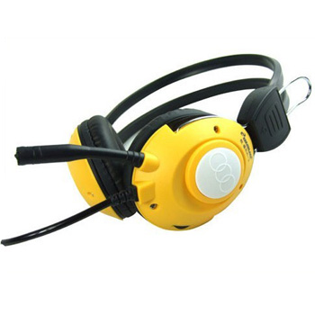 猎音者 EK2 头戴式 网吧耳机 黄色(音量大 粗线 抗暴力) 单线带麦